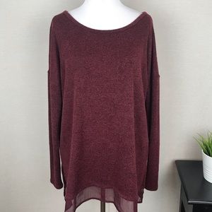 UO | SILENCE + NOISE "Hannah" Burgundy Sweater